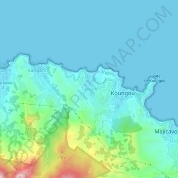 Топографическая карта Trévani, высота, рельеф
