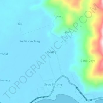Топографическая карта Sialang, высота, рельеф