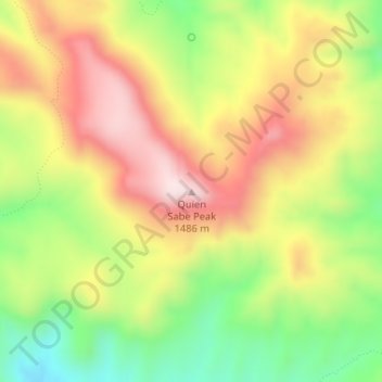 Топографическая карта Quien Sabe Peak, высота, рельеф