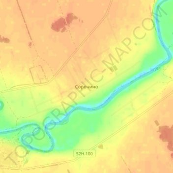 Топографическая карта Сорочино, высота, рельеф