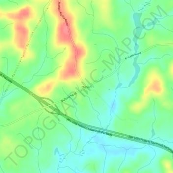 Топографическая карта Marion, высота, рельеф