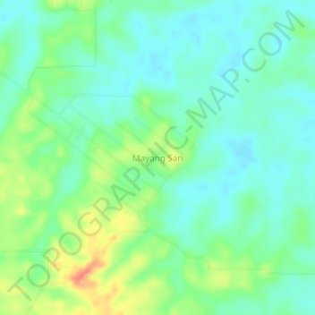 Топографическая карта Mayang Sari, высота, рельеф