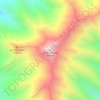 Топографическая карта Калиниград, высота, рельеф