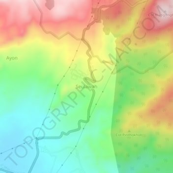 Топографическая карта Seulawah, высота, рельеф