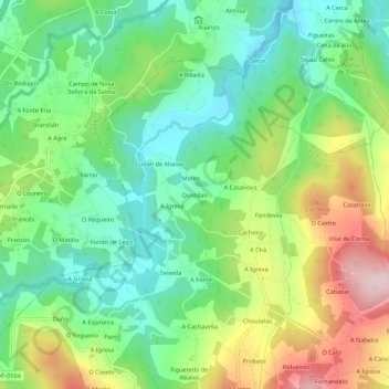 Топографическая карта Quistilan, высота, рельеф