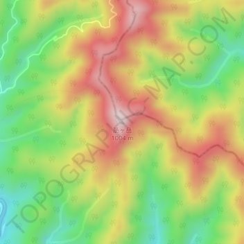 Топографическая карта 莇ヶ岳, высота, рельеф