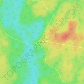 Топографическая карта Коммунар, высота, рельеф