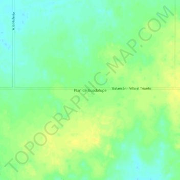 Топографическая карта Plan de Guadalupe, высота, рельеф