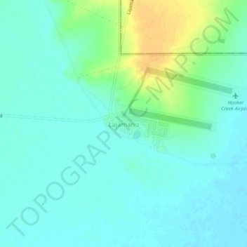 Топографическая карта Lajamanu, высота, рельеф