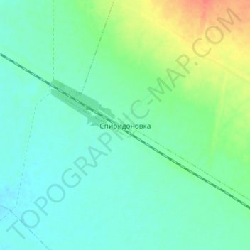 Топографическая карта Спиридоновка, высота, рельеф