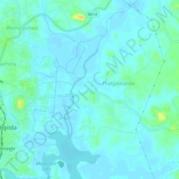 Топографическая карта Thalgasgoda, высота, рельеф