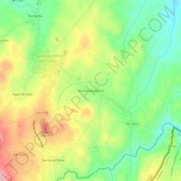 Топографическая карта Relva da Asseiceira, высота, рельеф