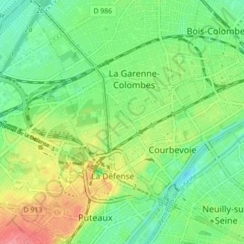 Топографическая карта Résidence Marceau Normandie, высота, рельеф