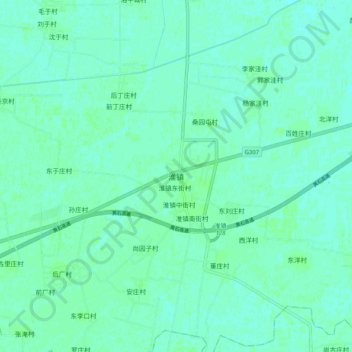 Топографическая карта 淮镇, высота, рельеф