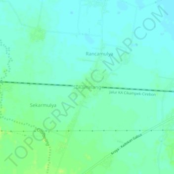 Топографическая карта Sukamelang, высота, рельеф