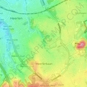 Топографическая карта Onderste Caumer, высота, рельеф