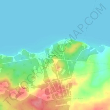 Топографическая карта Paraiso Verde, высота, рельеф