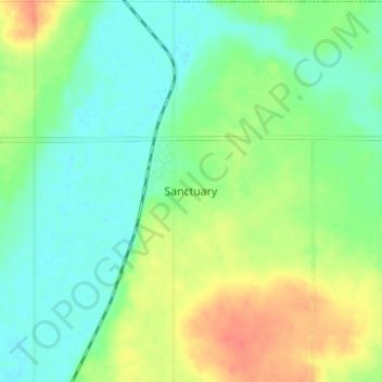 Топографическая карта Sanctuary, высота, рельеф
