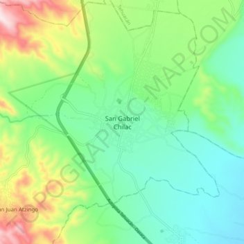 Топографическая карта San Gabriel Chilac, высота, рельеф