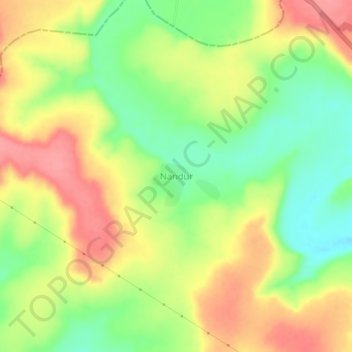 Топографическая карта Nandur, высота, рельеф