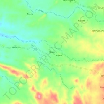 Топографическая карта Bhorai, высота, рельеф