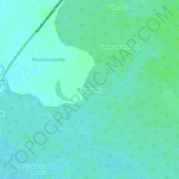 Топографическая карта Pampaddy, высота, рельеф
