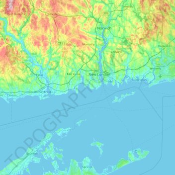 Топографическая карта High Rock, высота, рельеф