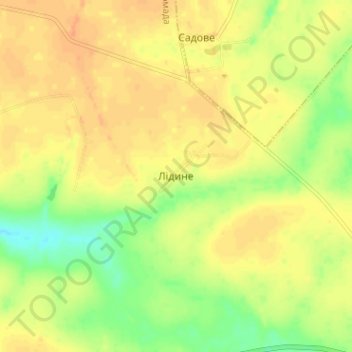 Топографическая карта Лидино, высота, рельеф