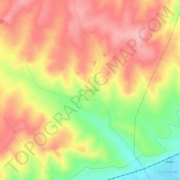 Топографическая карта Kartaltepe, высота, рельеф