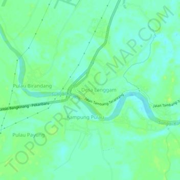 Топографическая карта desa Pulau, высота, рельеф