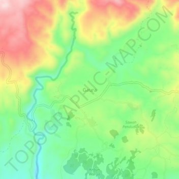 Топографическая карта Gaura, высота, рельеф