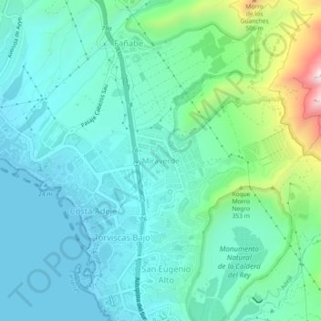 Топографическая карта Miraverde, высота, рельеф