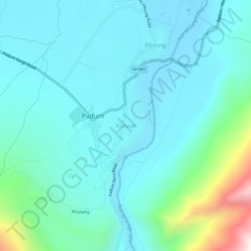 Топографическая карта Kishrak, высота, рельеф