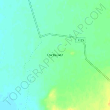 Топографическая карта Коктенколь, высота, рельеф