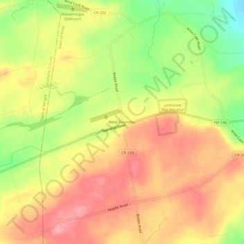 Топографическая карта West Township, высота, рельеф