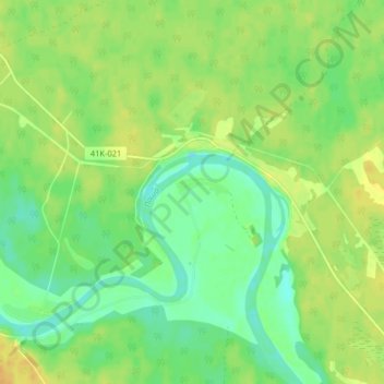 Топографическая карта Колголемо, высота, рельеф