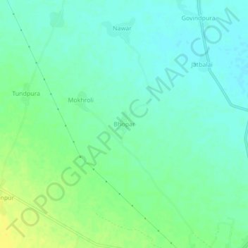 Топографическая карта Bhopar, высота, рельеф