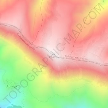 Топографическая карта Салатау, высота, рельеф