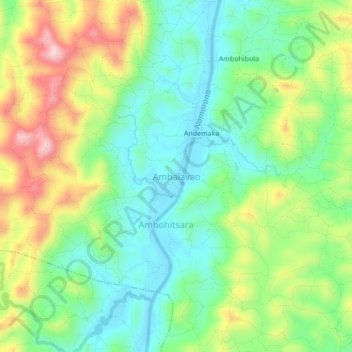 Топографическая карта Ambalavao, высота, рельеф