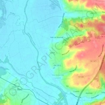 Топографическая карта Loure, высота, рельеф