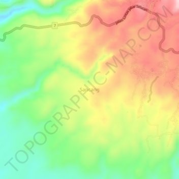 Топографическая карта Sancang, высота, рельеф