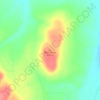 Топографическая карта Ward Butte, высота, рельеф