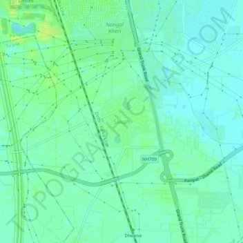 Топографическая карта Siwah, высота, рельеф