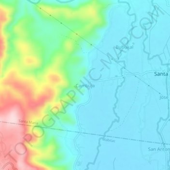 Топографическая карта Cambuja, высота, рельеф