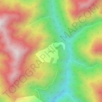 Топографическая карта Gangi, высота, рельеф