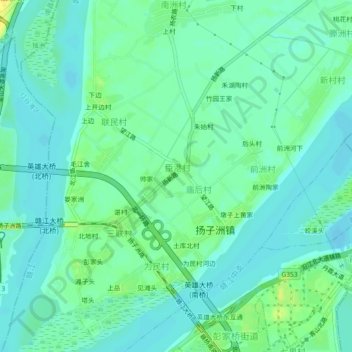 Топографическая карта 万家村, высота, рельеф