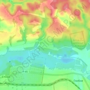 Топографическая карта Хвойное, высота, рельеф