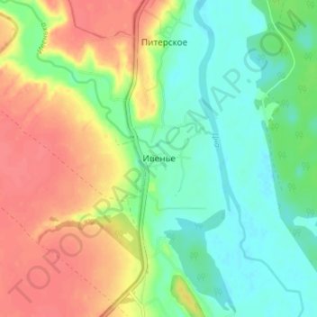 Топографическая карта Ивенье, высота, рельеф