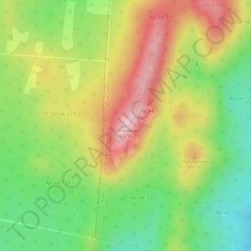 Топографическая карта Потанина, высота, рельеф