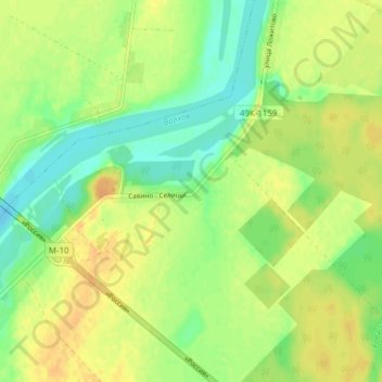 Топографическая карта Пахотная Горка, высота, рельеф